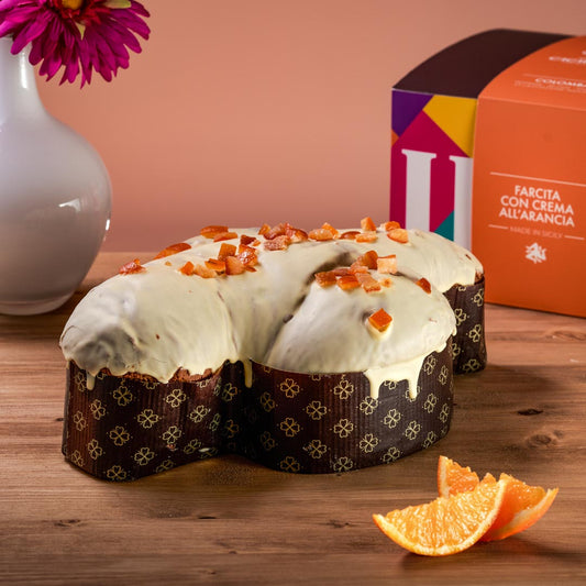 Colomba Artigianale Farcita con Crema all'Arancia di Sicilia (1kg)