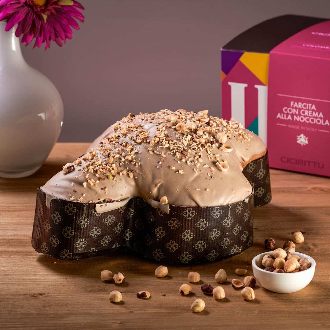 Colomba Artigianale Farcita con Crema alla Nocciola (800g)