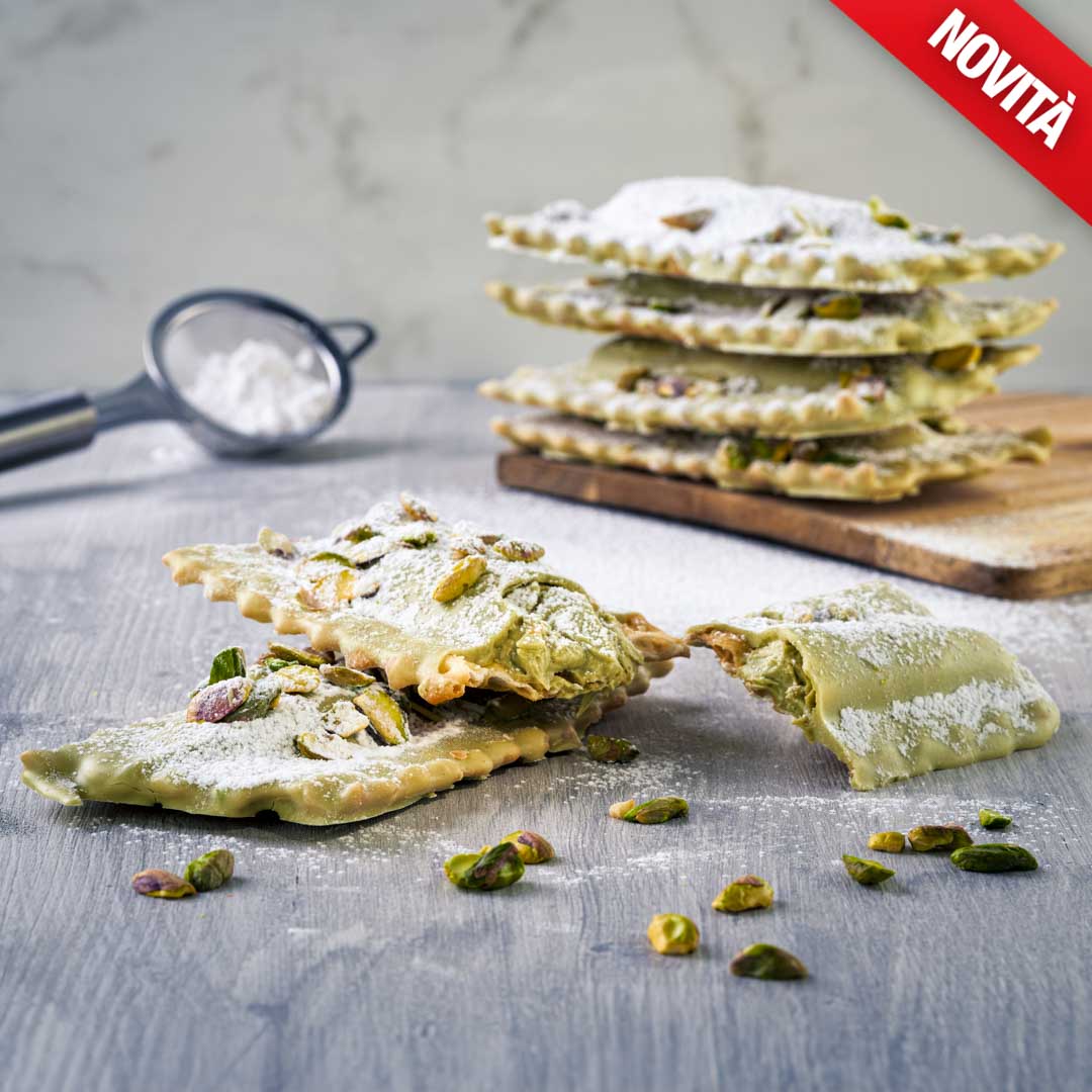 Chiacchiere Artigianali farcite al Pistacchio