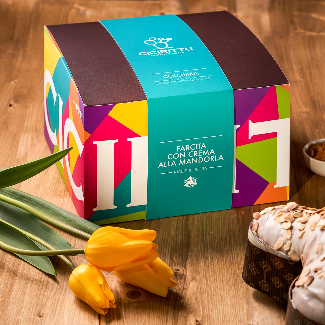 Handgemachte Colomba gefüllt mit sizilianischer Mandelcreme 1 kg
