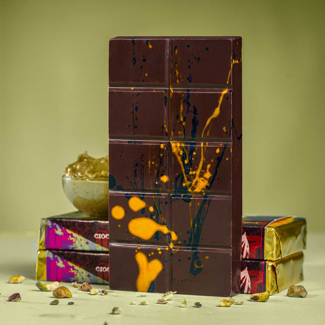 Dubai Chocolate Artigianale al Pistacchio con Cioccolato Fondente 200g