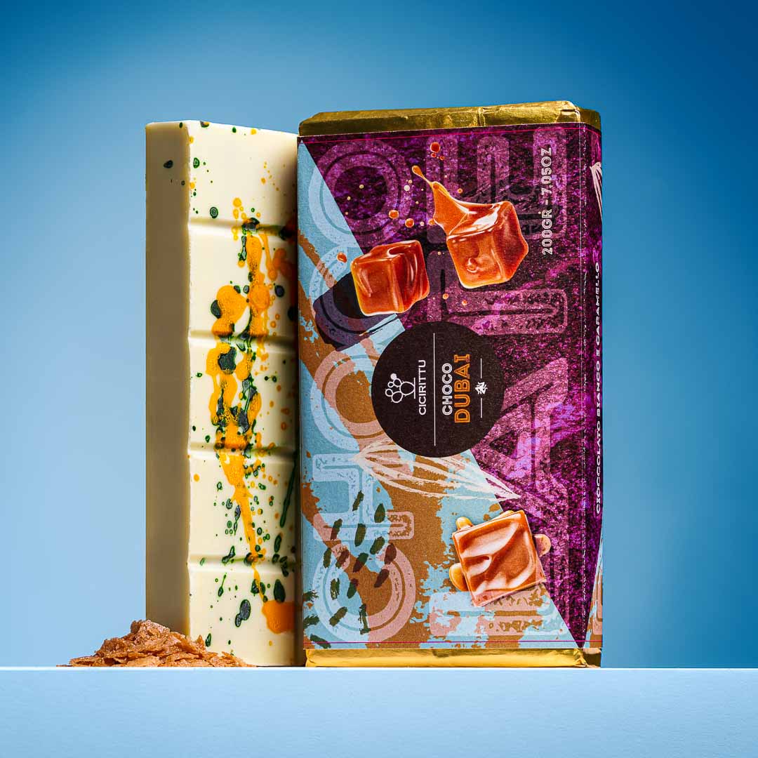Dubai Chocolate Artigianale al Caramello con Cioccolato Bianco 200g