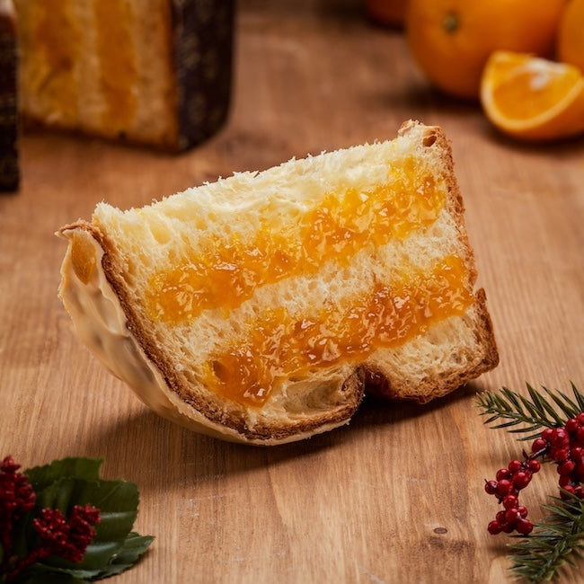 Panettone Artigianale Farcito con Crema all'Arancia Siciliana 1kg