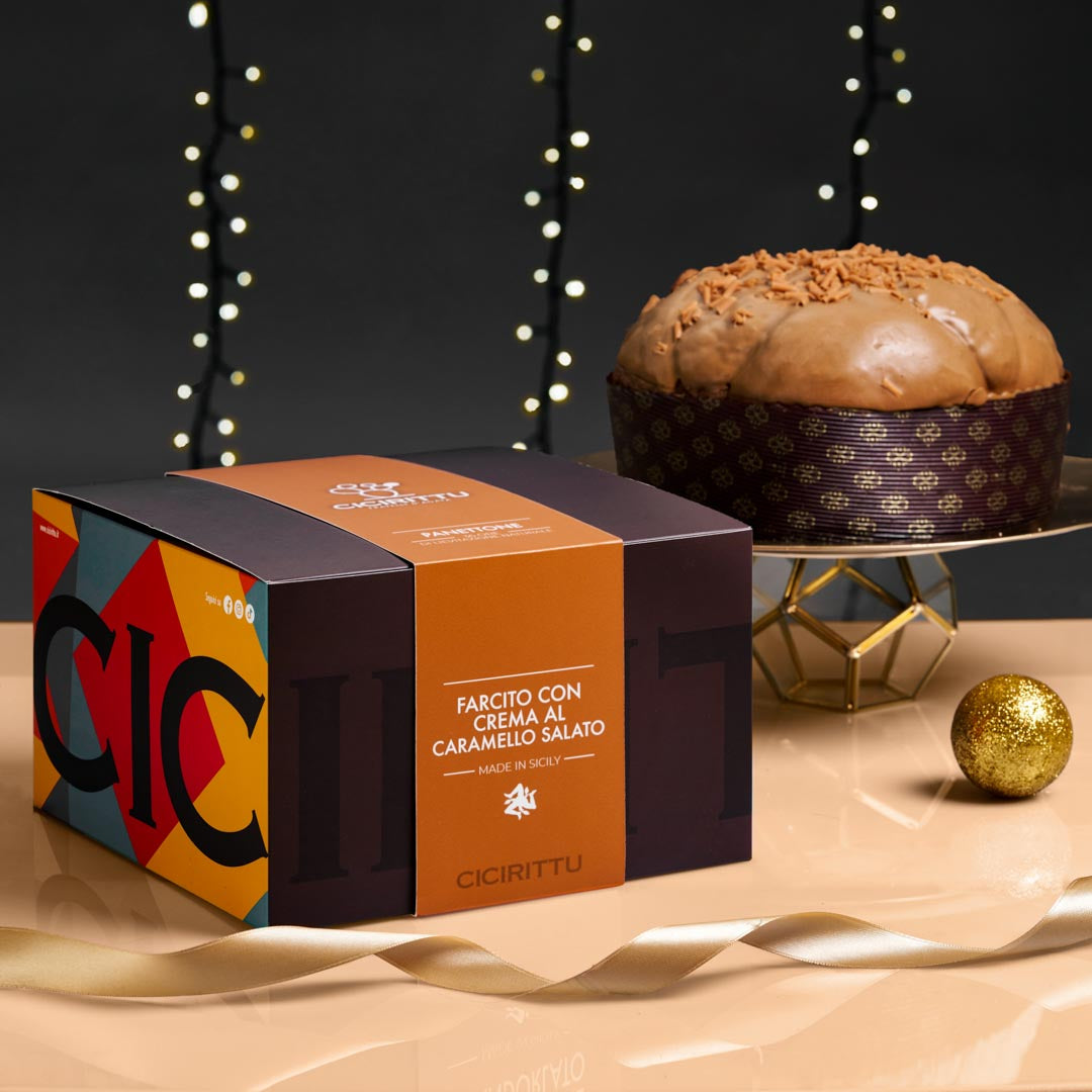 Panettone Artigianale Farcito con Crema al Caramello Salato
