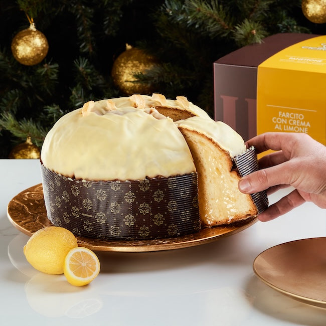 Panettone Artigianale Farcito con Crema al Limone di Sicilia (1kg)