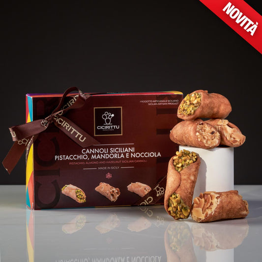 Box Cannoli Siciliani Pistacchio, Mandorla e Nocciola (6 pz)