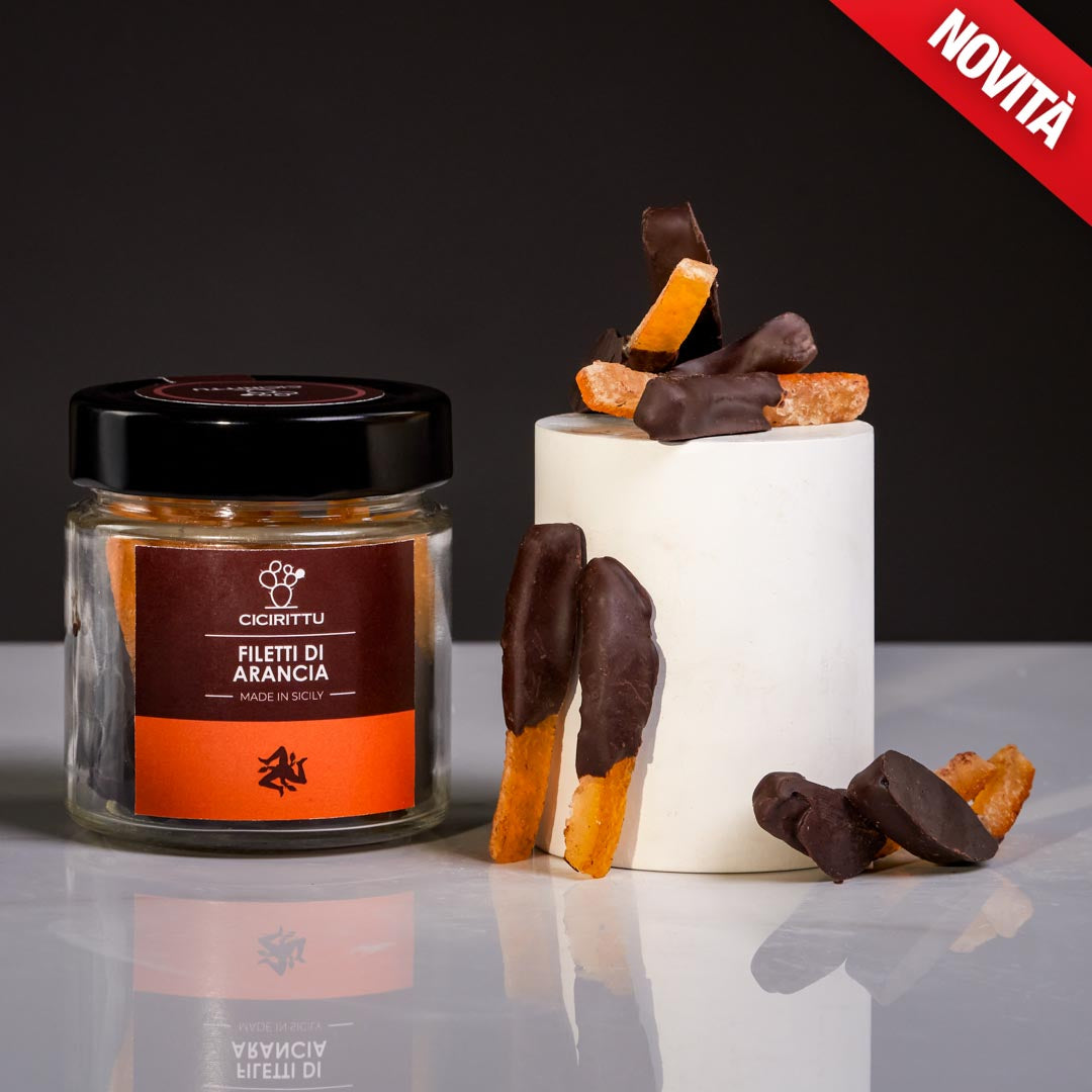 Scorzette di Arancia Siciliana Candita al cioccolato