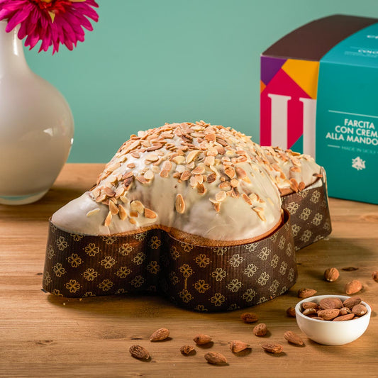 Colomba Artigianale Farcita con Crema alla Mandorla di Sicilia 1kg
