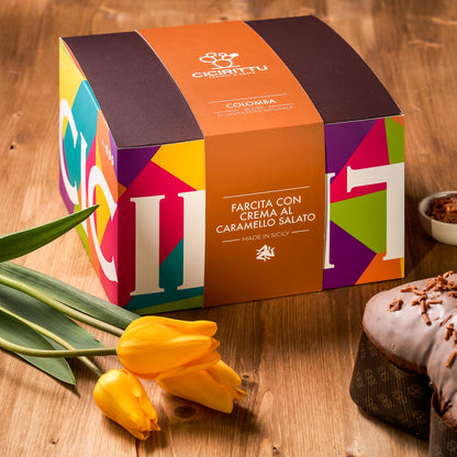 Colomba artisanale fourrée à la crème au caramel salé 1 kg