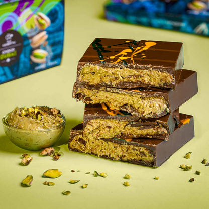 Dubai Chocolate Artigianale al Pistacchio con Cioccolato al Latte 200g