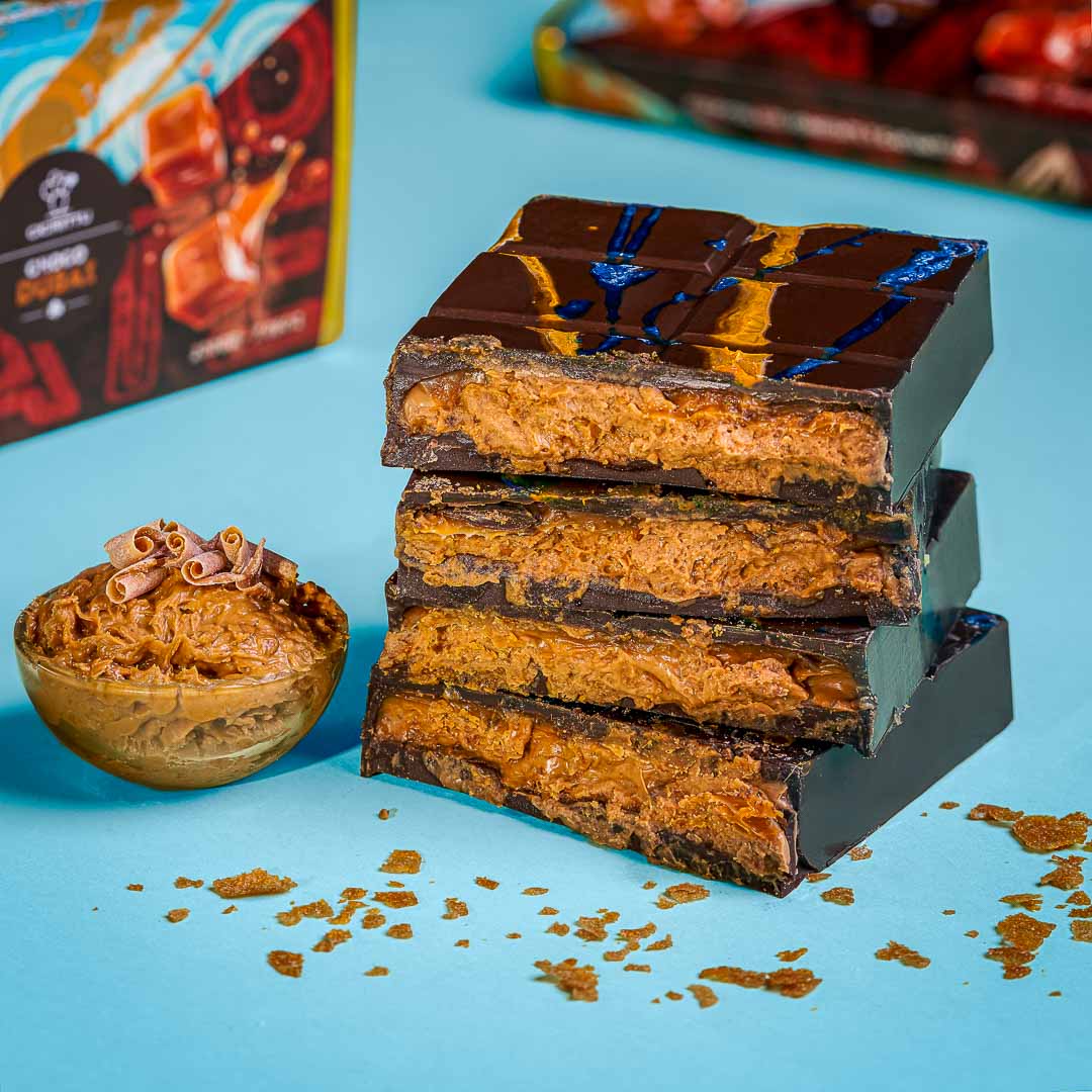 Dubai Chocolate Artigianale al Caramello con Cioccolato Fondente 200g