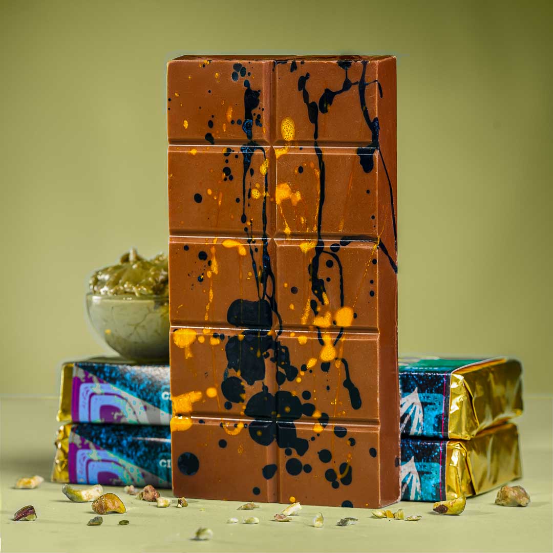 Dubai Chocolate Artigianale al Pistacchio con Cioccolato al Latte 200g
