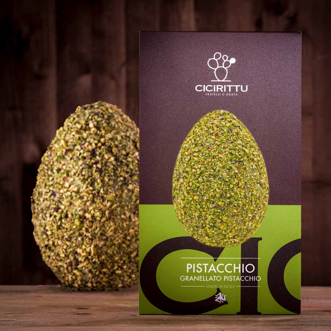 Uovo Artigianale di Pistacchio granellato con Pistacchi (450g)