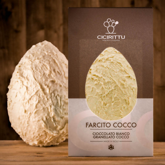 Œuf artisanal en chocolat blanc fourré à la crème de coco 950 g