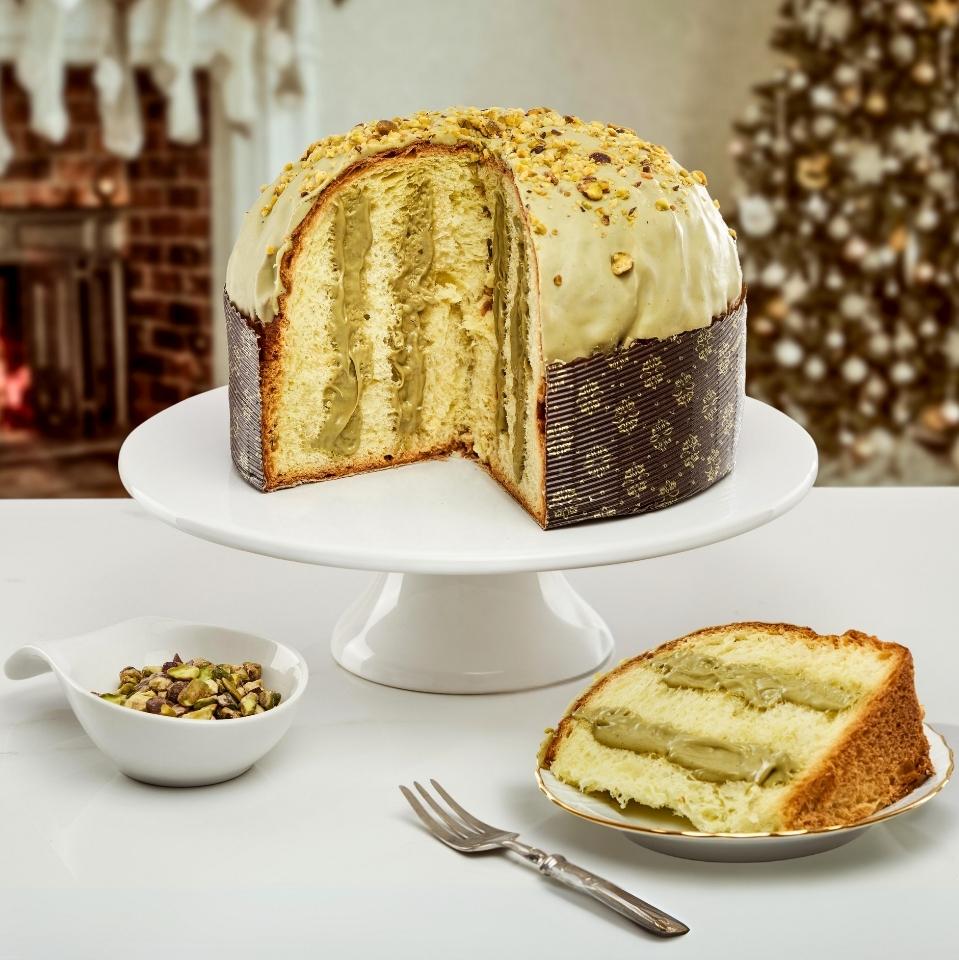 Panettone Artigianale Farcito con Crema al Pistacchio (1.2kg)