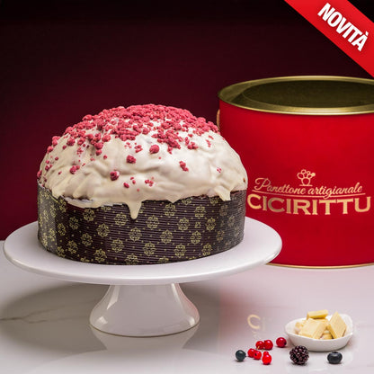 Panettone Artigianale al Cioccolato Bianco con Frutti di Bosco 1kg