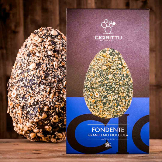 Uovo Artigianale Cioccolato Fondente Granellato con Nocciole (500g)