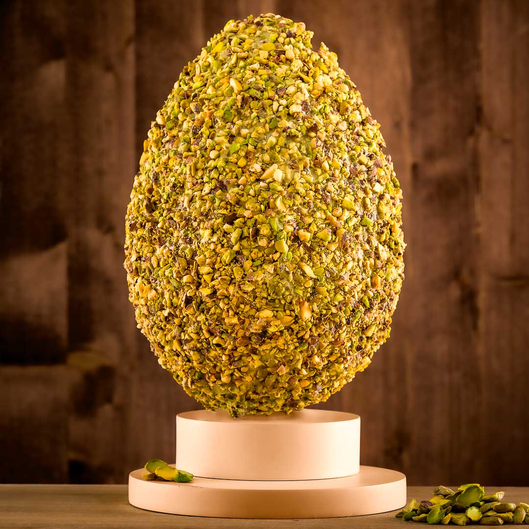 Œuf artisanal aux pistaches enrobé de pistaches 500 g